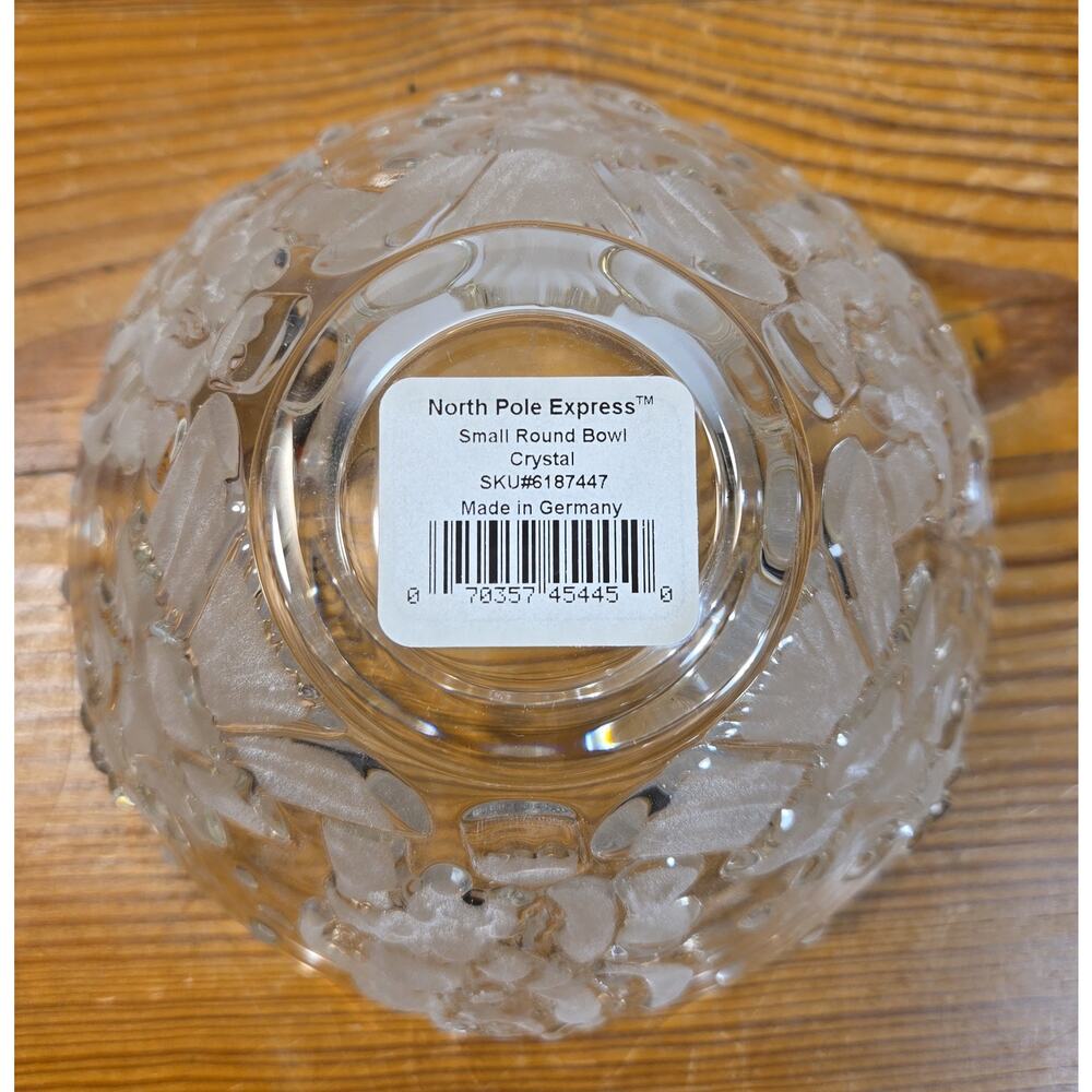 Gorham Holiday Traditions North Pole Express Santa Bowl German Crystal - Picture 4 of 11